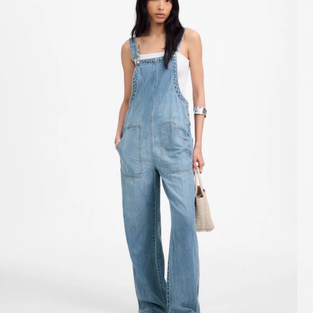 Madewell Light Blue Denim Women's Overalls - Straight Wide Leg